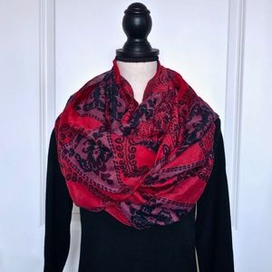 Red and Black Infinity Scarf